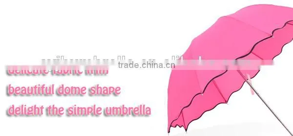 Ladies Fashion Umbrella, 3 Folding Umbrella for Rain and Sun