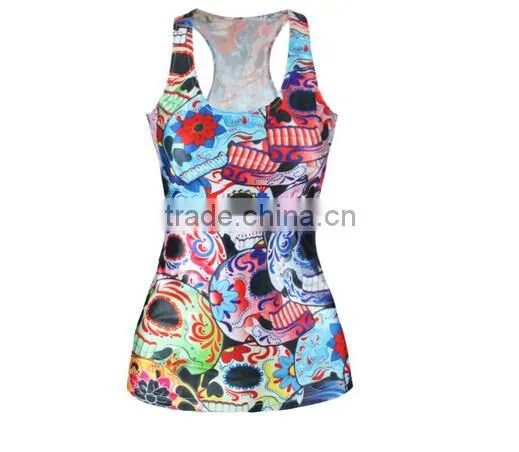 3D Digital Print Womens Vests Tops Singlet Bodycon T-Shirt Tank Top Sleeveless
