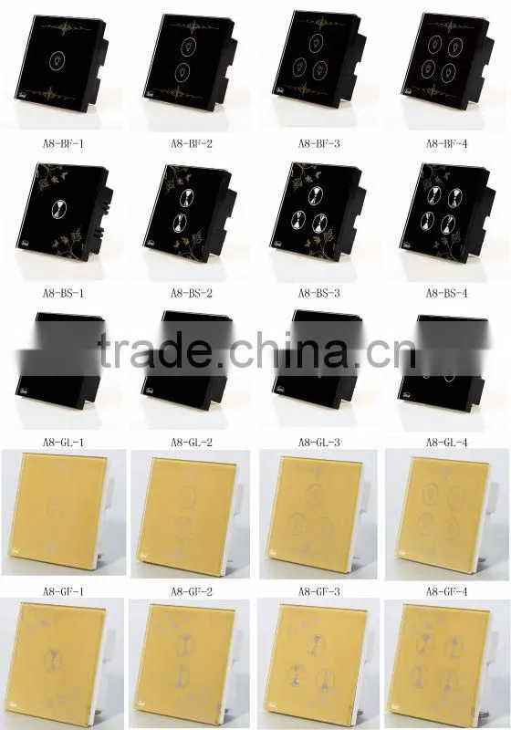 2gang house used wall switches, touch switch,remote control switch 2gang/3gang/4gang