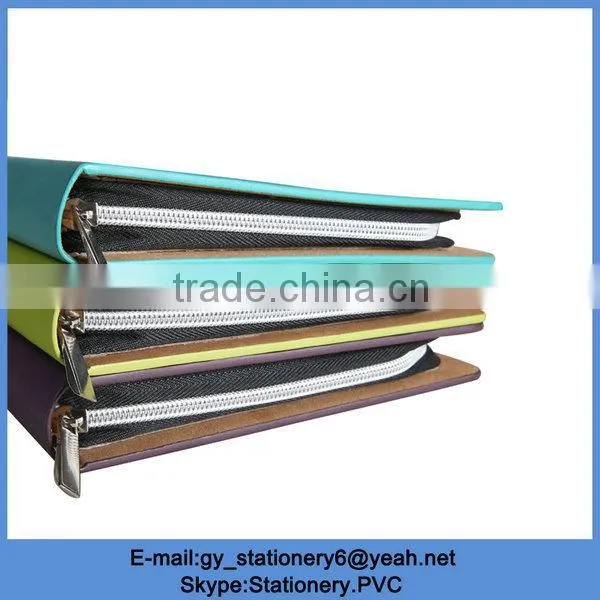 High quality custom 6 ring PU leather a4 ring binder notebook
