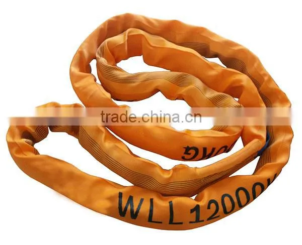 100% polyester orange round sling lifting belt