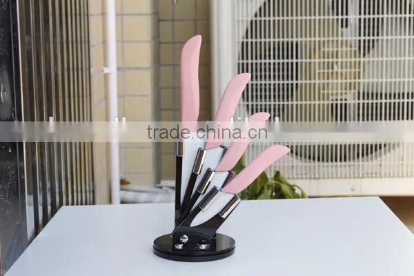 New Design Ceramic Knife pink color handle soft touch handle Ultra Sharp blade