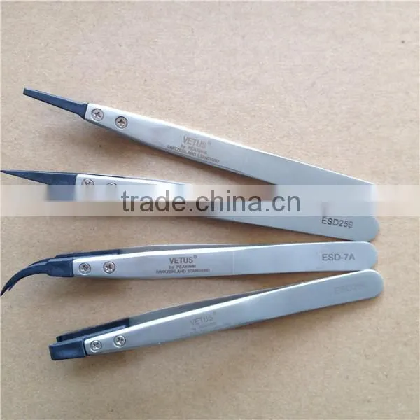 Replaceable Tip Stainless Steel Tweezers/precise vetus tweezer