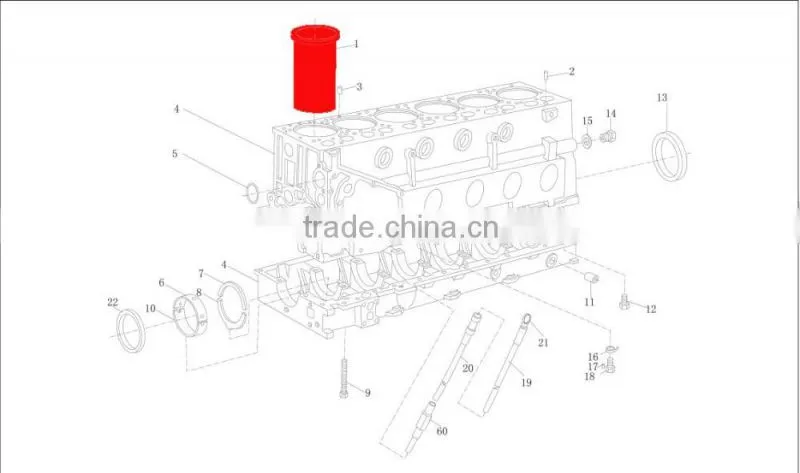 Liner, cylinder liner, engine liner, shangchai C02AL-02AL602 engine cylinder liner for shangchai C6121 3306 engine spare parts