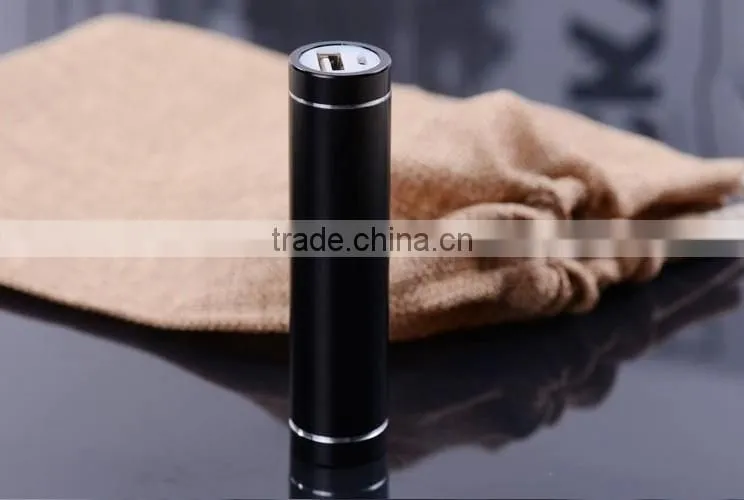 2016 wholesale cylinder shape power bank,2600 mah power bank with LED light