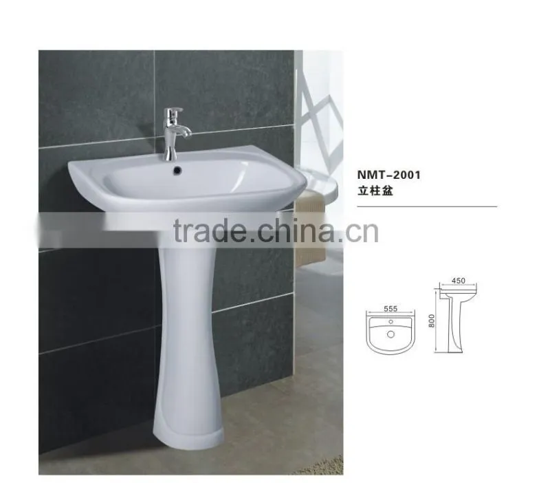 Western Style Bathroom Pedestal Sinks/healthy pedestal outdoor wash basin