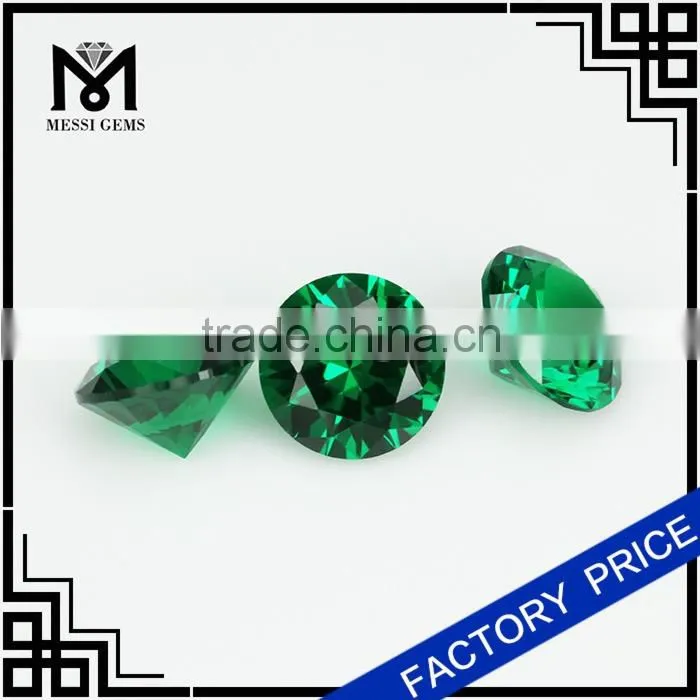 synthetic nano emerald 8mm round brilliant cut nano gem for jewelry