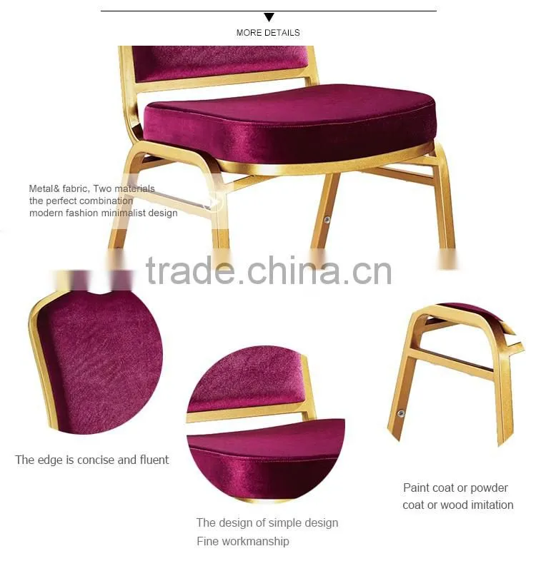 Hotel furniture good quality steel stacking banquet chair reasonable price