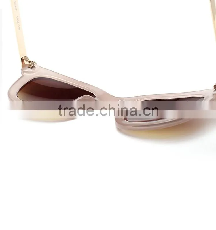 unisex transparent frame metal leg Costomized cheap fashion sunglasses