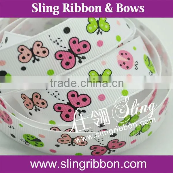 Pink Grosgrain Ribbon Printed Cute Panda