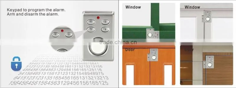 Home Usage Wireless Solar Door and Window Siren Alarm