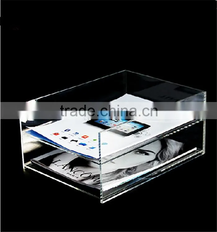 Promotional clear acrylic document storage box acrylic document holder