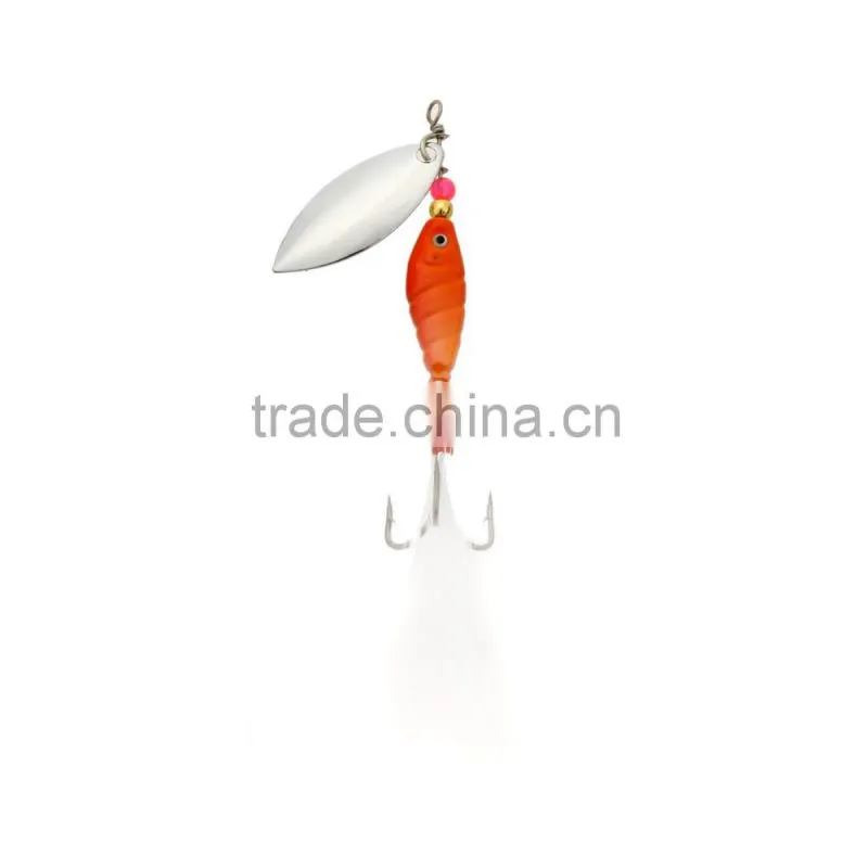 3Pcs 10g / 9.5cm Spoon Hard Fishing Lures Spinner Sequin Paillette Baits with Feather Hook Tackle