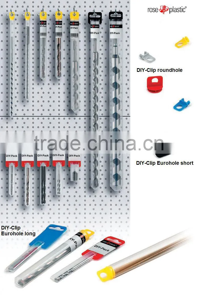Stock available PP plastic clips for mansory drills or drilling bits packaging SDS Clip