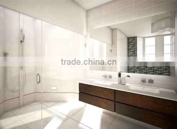Modular European style wood rotating bathroom mirror cabinet