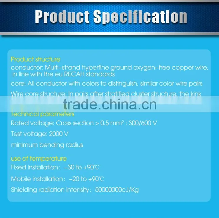 12C High Flexible control cable for robot, robot cable Flat Traveling Cable