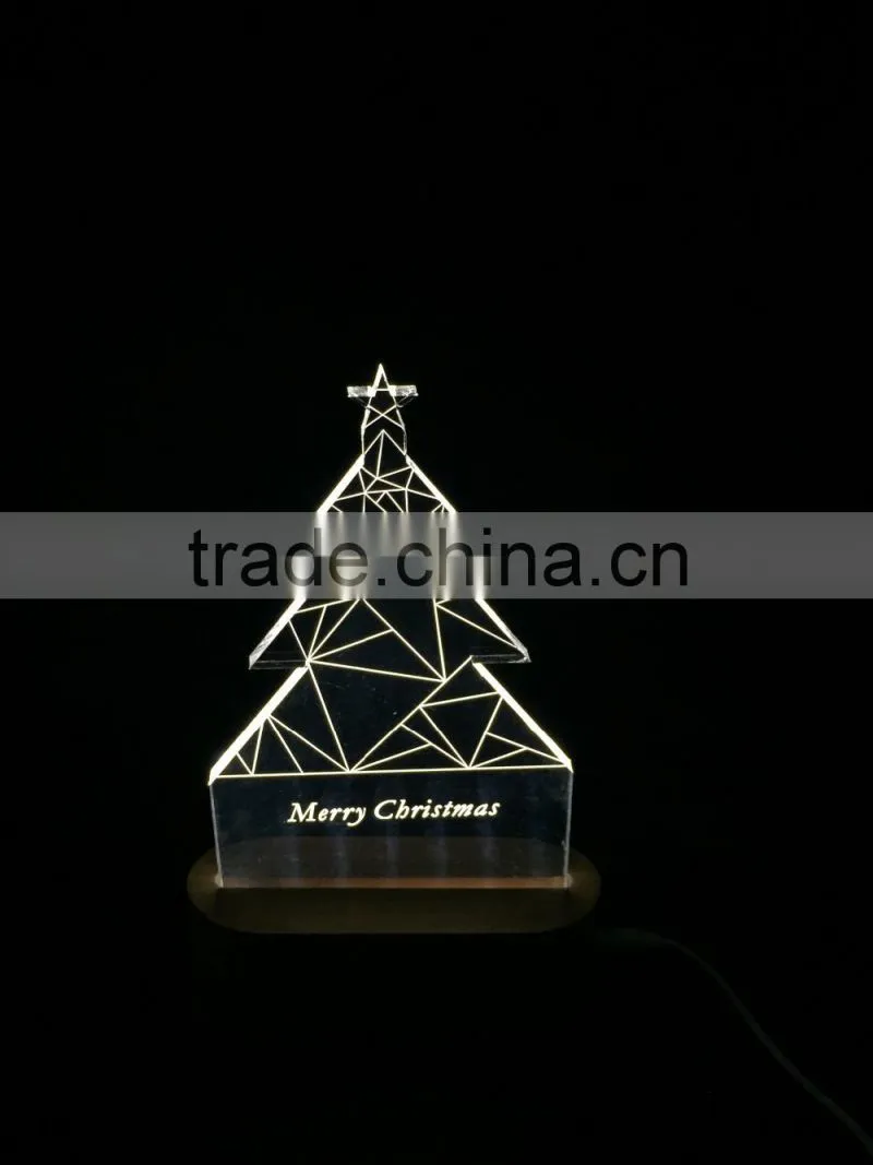 acrylic LED table lamp 3D Christmas tree desk lamp