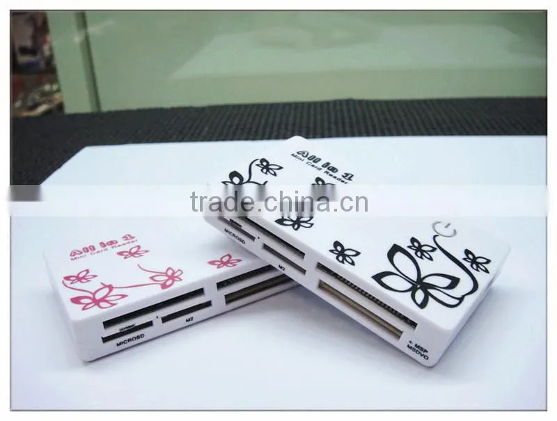 OEM wholesale high quality 6 ports print flower plastic card reader(OS-CR118)