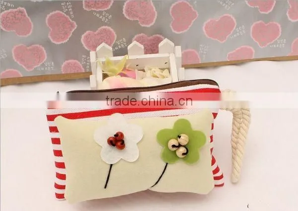 Fashion Stripe Hand Sewing Beads Fabrics Woman Coin Wallet Wholesale ZTCW-0022
