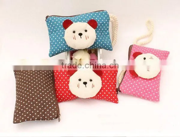 Creative Cute Dot Bear Fabrics Woman Coin Wallet Wholesale ZTCW-0020