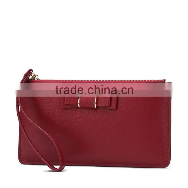 Cheap Wallet Women Real Leater Travel Organizer Wallet with Wrist