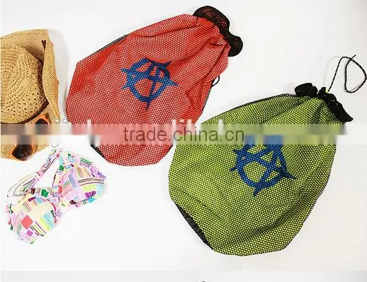 Mesh Drawstring Backpack Tote Sport Pack Swimming Shopping Bag travel Beach Backpack