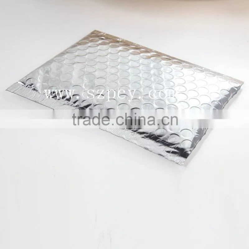 light silver metallic bubble mailers