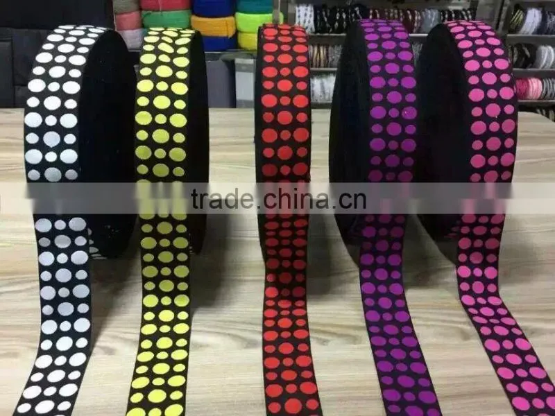 High Quality Elastic Tape with printing embroidery elastic printing tape for ladies dress waistband