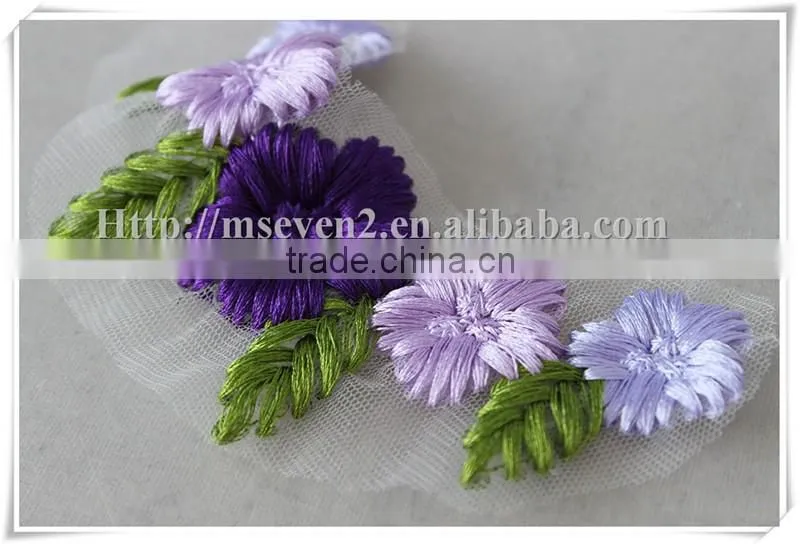 Excellent quality new products beautiful cord Crochet flower appliques collar