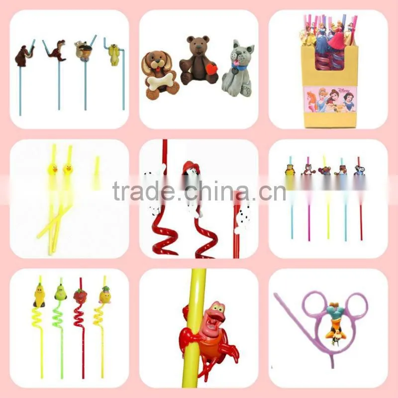 2016 Popular kids party resin animal drinking straw