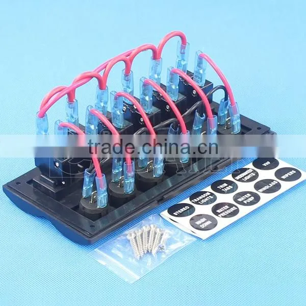 12V 6 Way Led Rocker Switch Marine Wall Panel