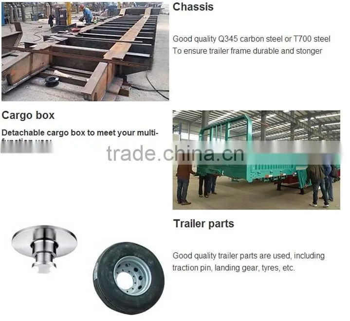 Jining Factory Price 60T Side Wall Cargo Semi Trailers for sale