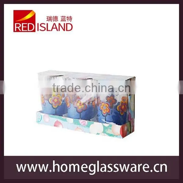 10oz glass with printing designs,water cup,printed glass cup