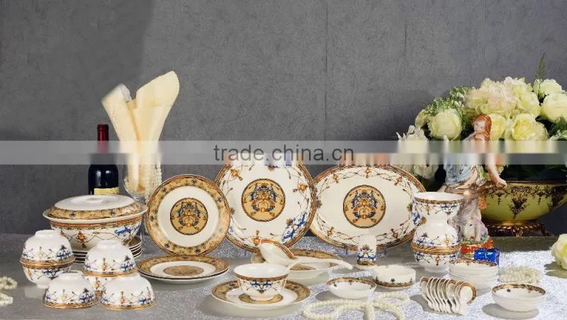 Luxury home use porcelain dinnerware bone china dinnerware set