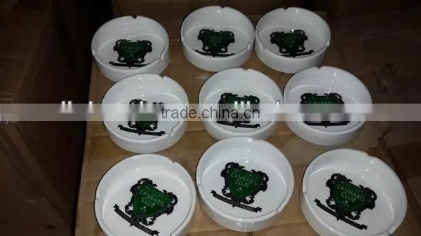 Haonai 2014 popular custom printing ceramic ashtray