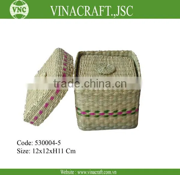 Round seagrass storage packaging box