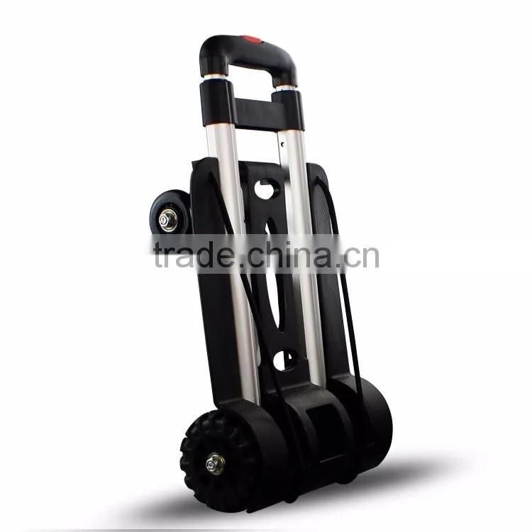 Upgrade Folding Shopping Cart with 4 Wheels/Lightweight Aluminum Cube Folding Luggage Cart/ Portable Hand Trolley