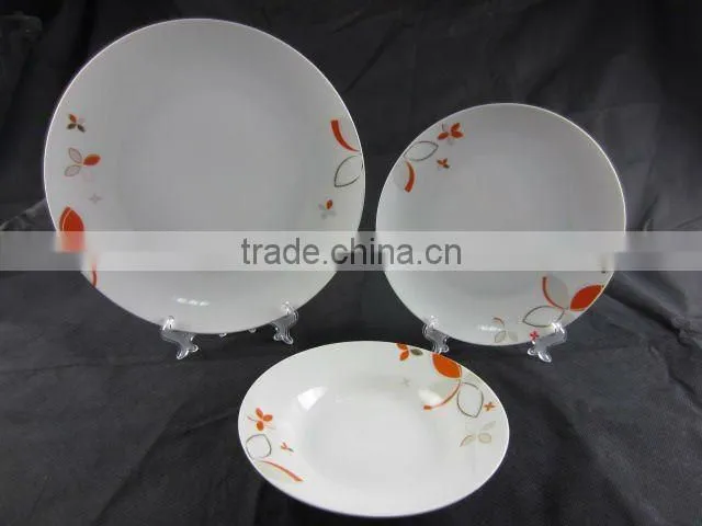 12 pcs dinnerware set with folower pattern decal
