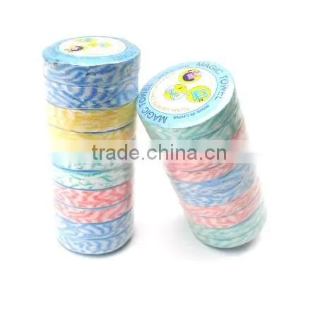 2016 Hangzhou Magic Super Colorful Stripe Non-woven Compressed Tissue Cleaning Cloth