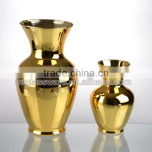 2-tier hand made top grade home decor color electroplate glass vase style