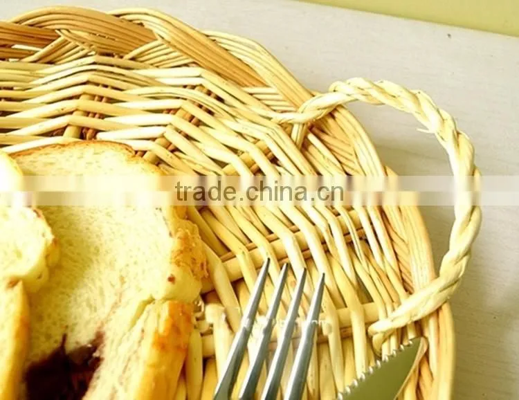 Wholesale Eco - friendly Handmade Durable Brown Wicker Bread Fruit Basket with Cover