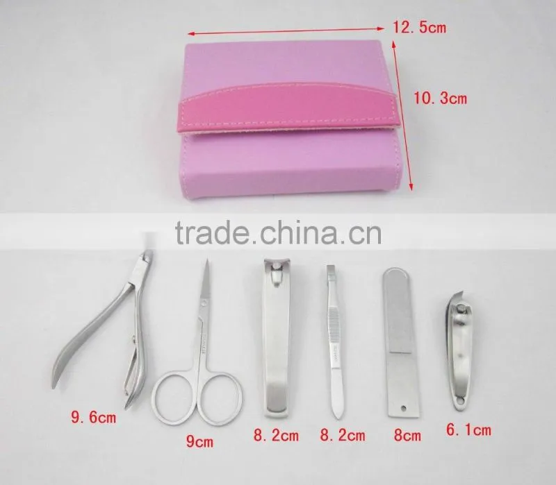 Good Quality Pink Pouch Stainless Steel Beauty Manicure Set