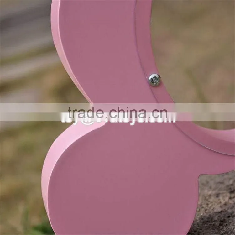 New design cute crown pink wooden girls piggy bank W02A255