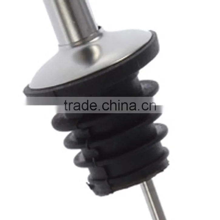 Stainless Steel Spirit Wine Liquor Pourer Free Flow Wine Bottle Pourer Spout Rubber Stopper Wine Pourer