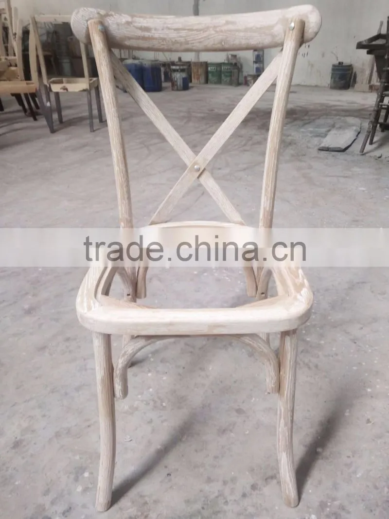 solid wood stacking living room dining chair wooden antique cross back dining chair