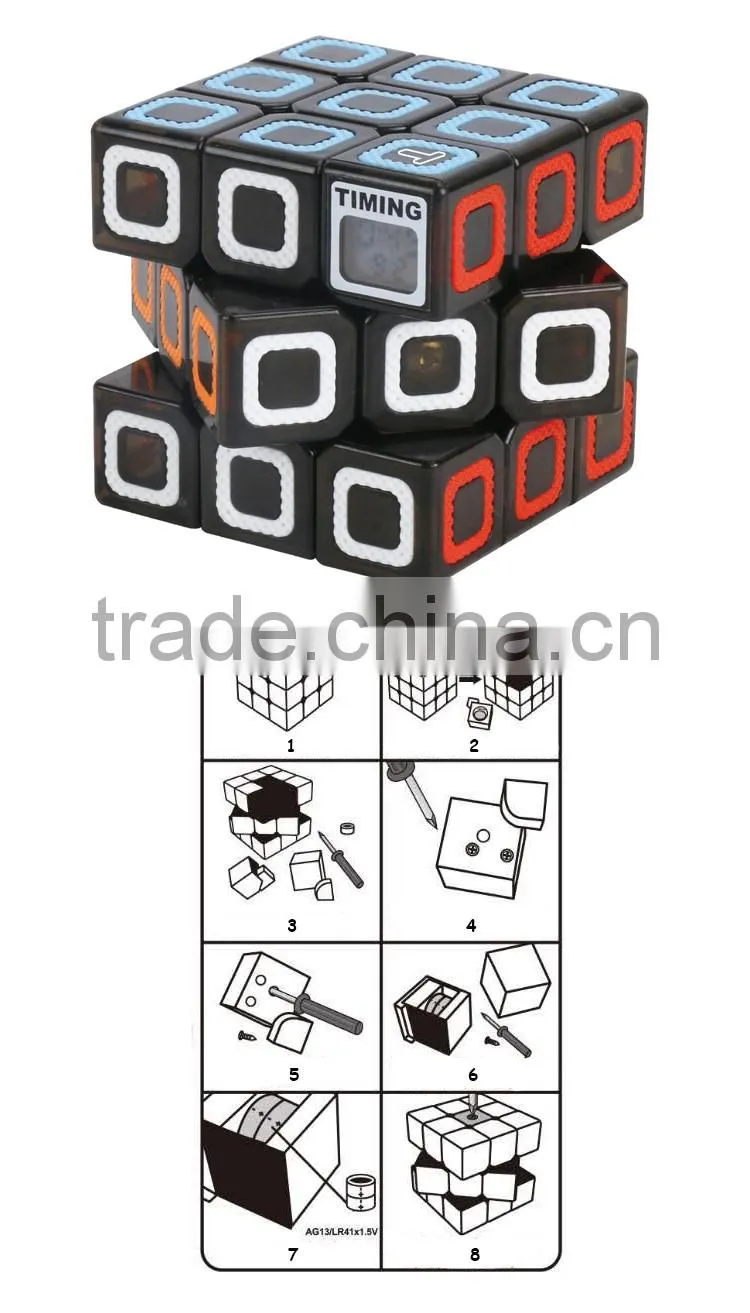 2017 new style funny plastic timing puzzle cube for sale