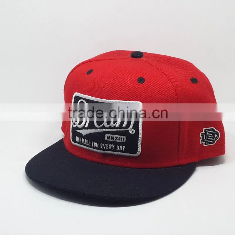 snapback cap ,cheap custom embroidery flat brim snapback cap