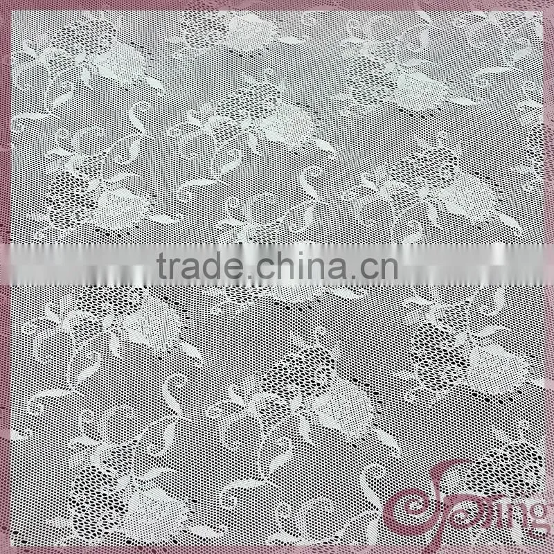 White all over flower decorative stretch tricot fabric lace wholesale