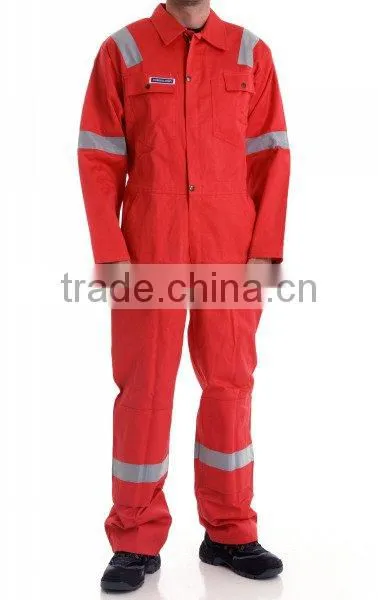 HOT! red flame resistant firefighter coveralls with reflective tape