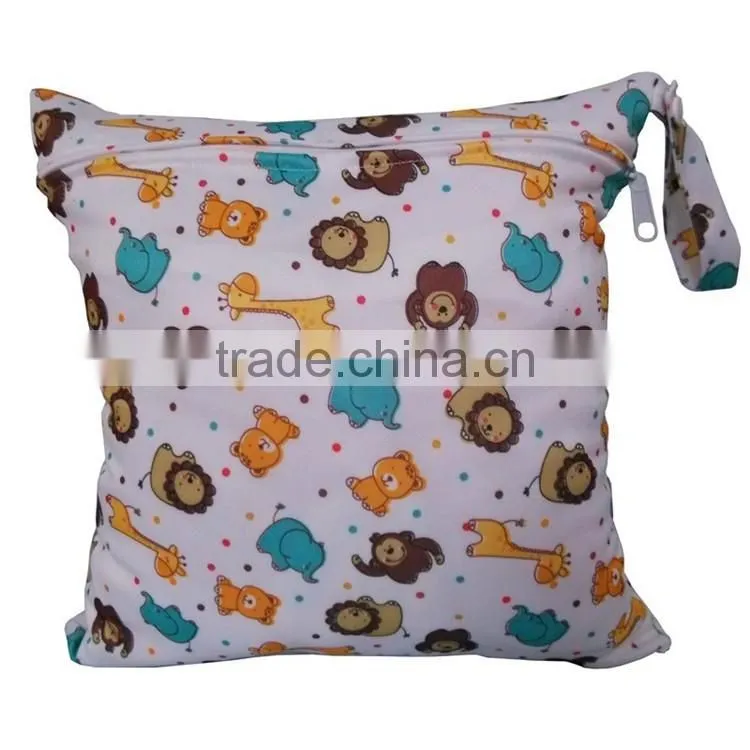 Baby Travel Nappy Reusable Washable Wet Dry Cloth Zipper Waterproof Diaper Bag